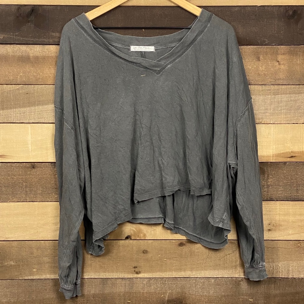 Free People Women’s Gray Oversized Top